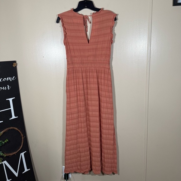 Anthropologie Philipa Maxi Milkmaid Boho Dress Dusty Pink size XS - Picture 4 of 8